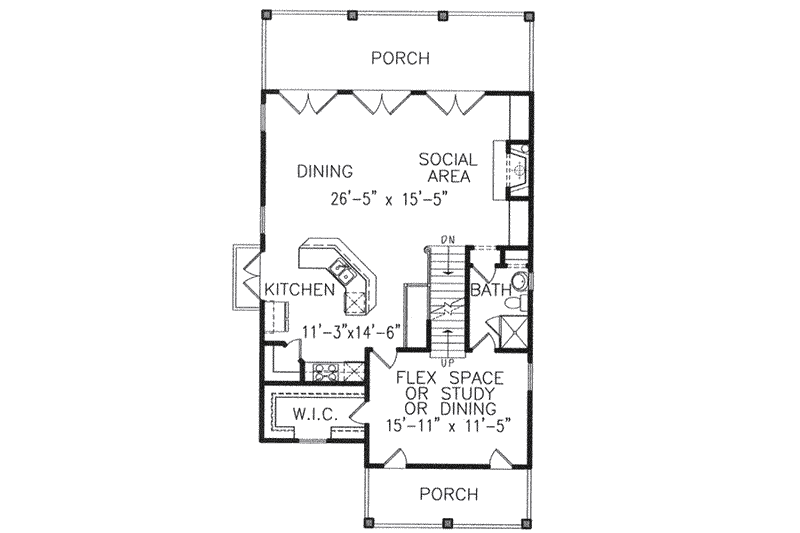 Home Plan - Floor Plan - Upper Floor for Beach House Plan #54-115 - 2 bed, 3.5 bath