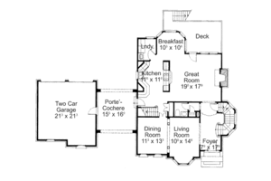 Floor Plan - Main Floor for European House Plan #429-12 - 4 bed, 3.5 bath