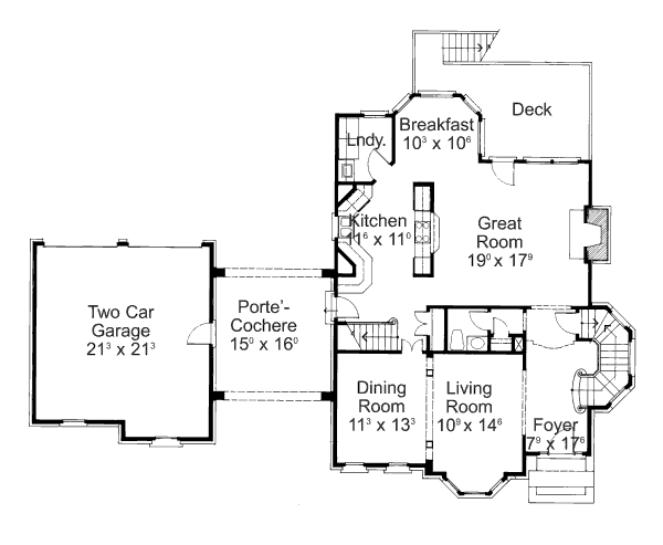 House Design - European Floor Plan - Main Floor Plan #429-12
