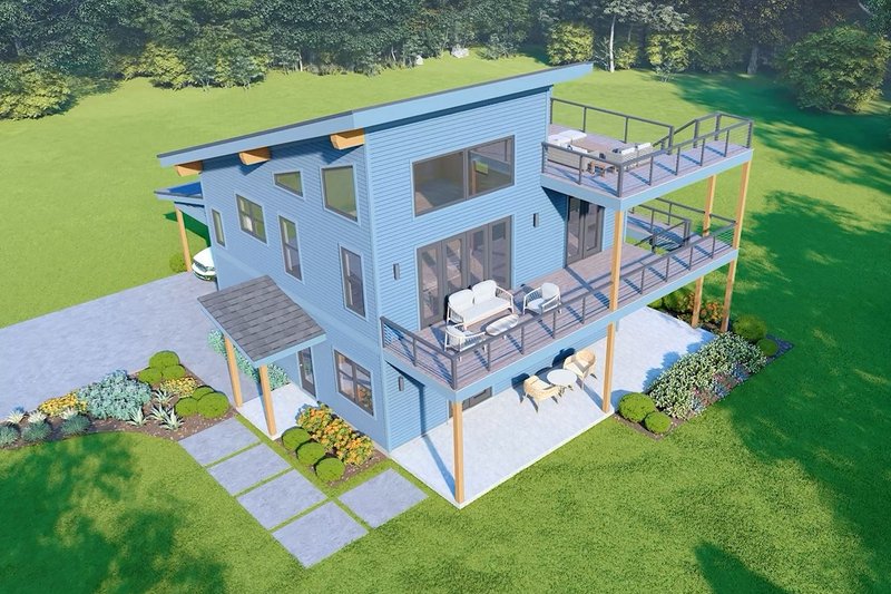 House Blueprint - Exterior - Other Elevation 3 for Contemporary House Plan #932-1334 - 3 bed, 2.5 bath