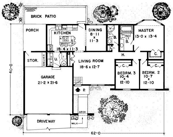 Mediterranean Floor Plan - Main Floor Plan #312-186
