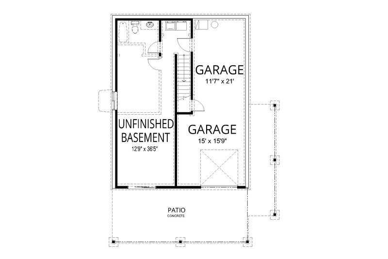 Architectural House Design - Floor Plan - Lower Floor for Beach House Plan #112-265 - 2 bed, 2 bath