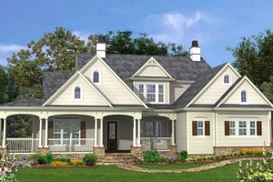 Home Plan - Traditional Exterior - Front Elevation Plan #54-406