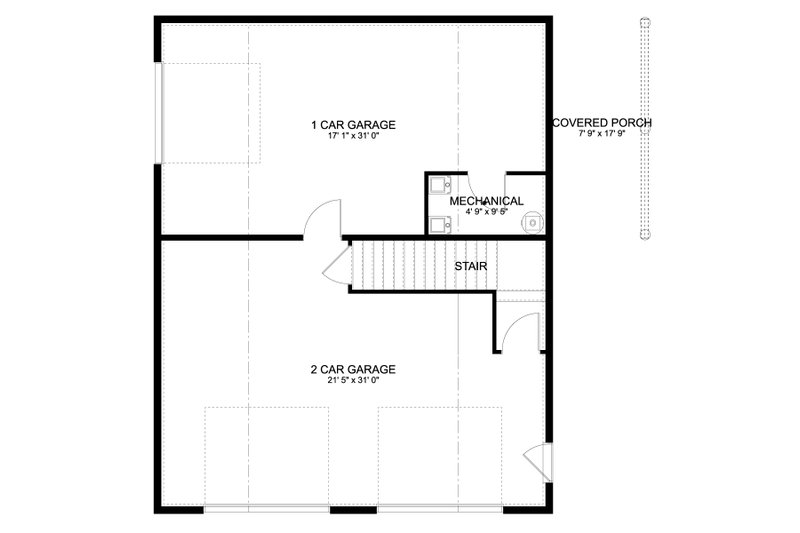 Architectural House Design - Floor Plan - Main Floor for Barndominium House Plan #1060-97 - 1 bed, 1 bath