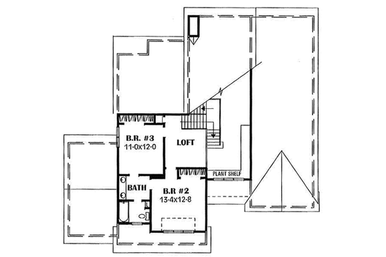 Floor Plan - Upper Floor for Traditional House Plan #50-214 - 3 bed, 2.5 bath
