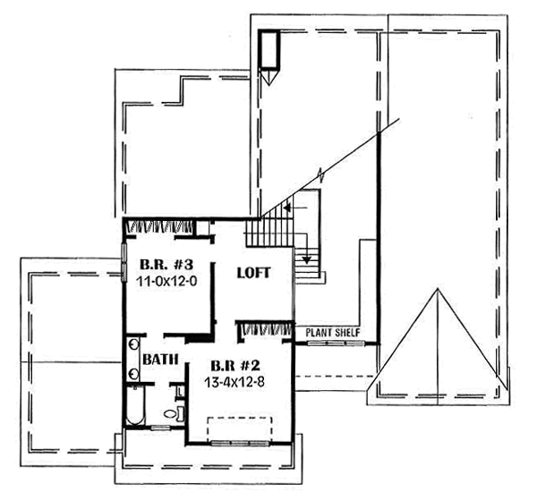 Traditional Floor Plan - Upper Floor Plan #50-214
