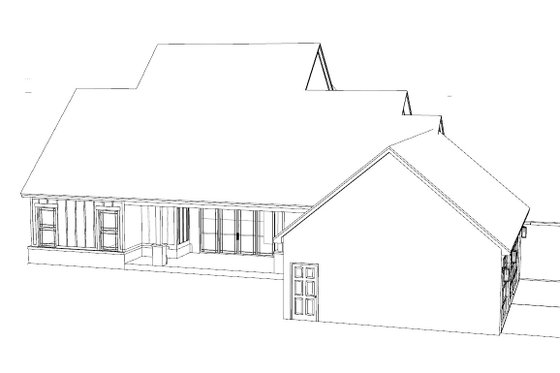 Exterior - Rear Elevation for Farmhouse House Plan #1098-1 - 3 bed, 2.5 bath
