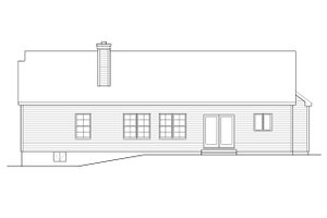 Exterior - Rear Elevation for Ranch House Plan #22-626 - 3 bed, 2 bath