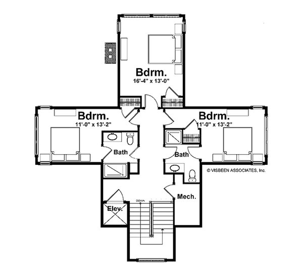 Dream House Plan - Floor Plan - Upper Floor for Farmhouse House Plan #928-434 - 4 bed, 3.5 bath