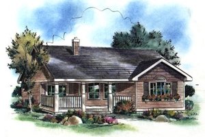 Ranch Exterior - Front Elevation Plan #18-1046