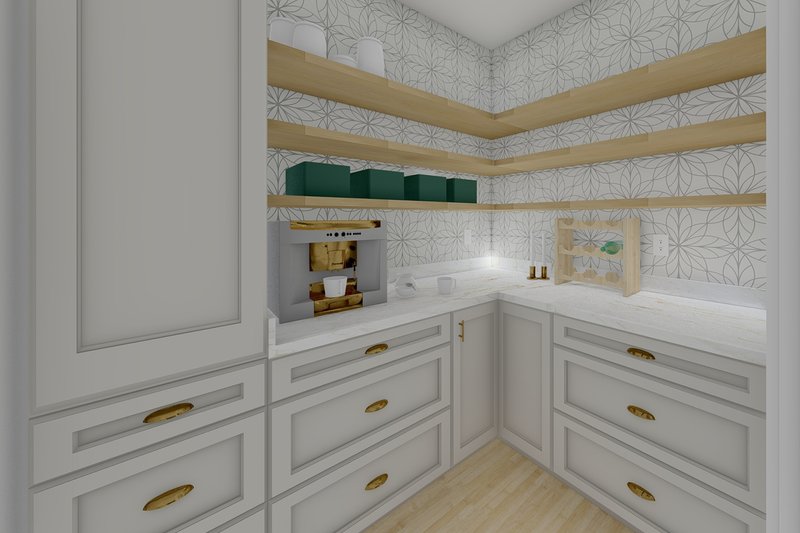 House Blueprint - Interior - Kitchen 3 for Farmhouse House Plan #126-176 - 1 bed, 1.5 bath