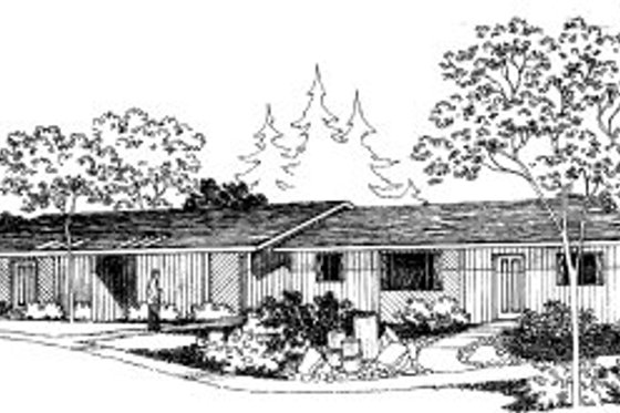 Exterior - Front Elevation for Modern House Plan #303-149 - 2 bed, 1.5 bath