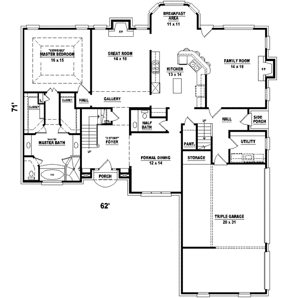 Traditional Floor Plan - Main Floor Plan #81-575