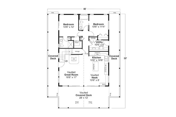 Craftsman Floor Plan - Main Floor Plan #124-1385