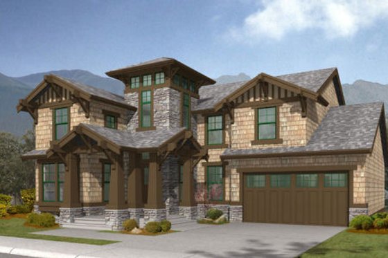 Exterior - Front Elevation for Craftsman House Plan #132-128 - 3 bed, 2.5 bath
