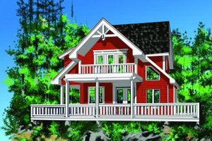 Cottage Exterior - Front Elevation Plan #118-111