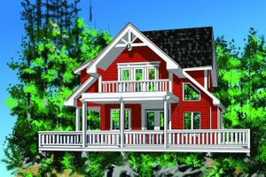 House Blueprint - Cottage Exterior - Front Elevation Plan #118-111