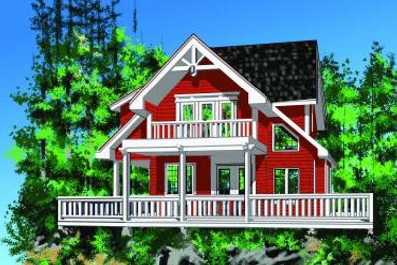 House Blueprint - Cottage Exterior - Front Elevation Plan #118-111