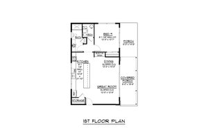 Floor Plan - Main Floor for Modern House Plan #1064-210 - 1 bed, 1 bath