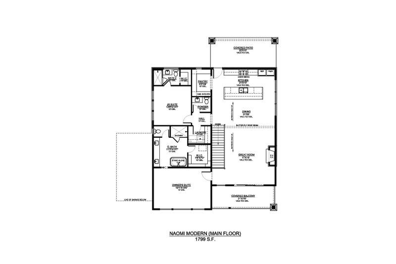 Home Plan - Floor Plan - Main Floor for Modern House Plan #1073-55 - 4 bed, 3.5 bath