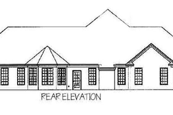 Exterior - Rear Elevation for Southern House Plan #63-106 - 4 bed, 3 bath