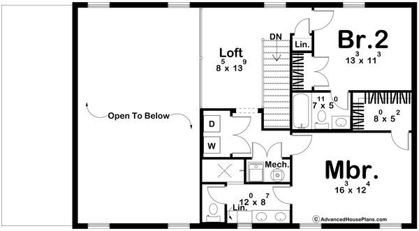 Dream House Plan - Colonial Floor Plan - Upper Floor Plan #455-461