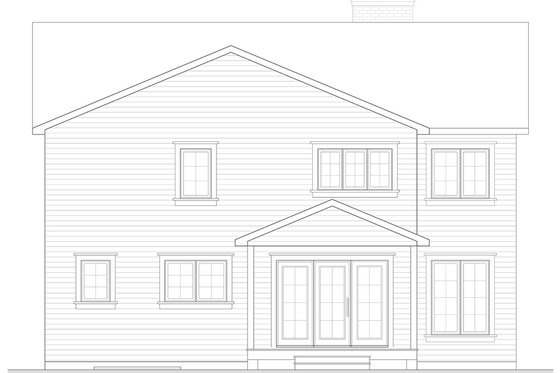 Exterior - Rear Elevation for Traditional House Plan #23-231 - 3 bed, 2.5 bath