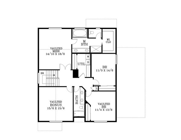 Craftsman Floor Plan - Upper Floor Plan #53-554