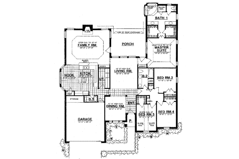 Home Plan - Floor Plan - Main Floor for European House Plan #40-269 - 4 bed, 2.5 bath