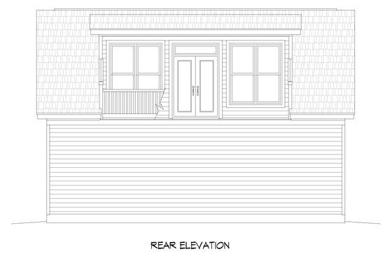 Exterior - Rear Elevation for Traditional House Plan #932-479, 0 bath