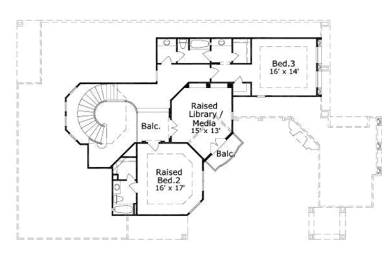 Floor Plan - Upper Floor for European House Plan #411-172 - 4 bed, 4.5 bath