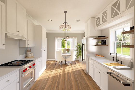 Interior - Kitchen for Traditional House Plan #44-223 - 2 bed, 1 bath