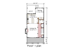 Floor Plan - Main Floor for Craftsman House Plan #79-348 - 3 bed, 2.5 bath