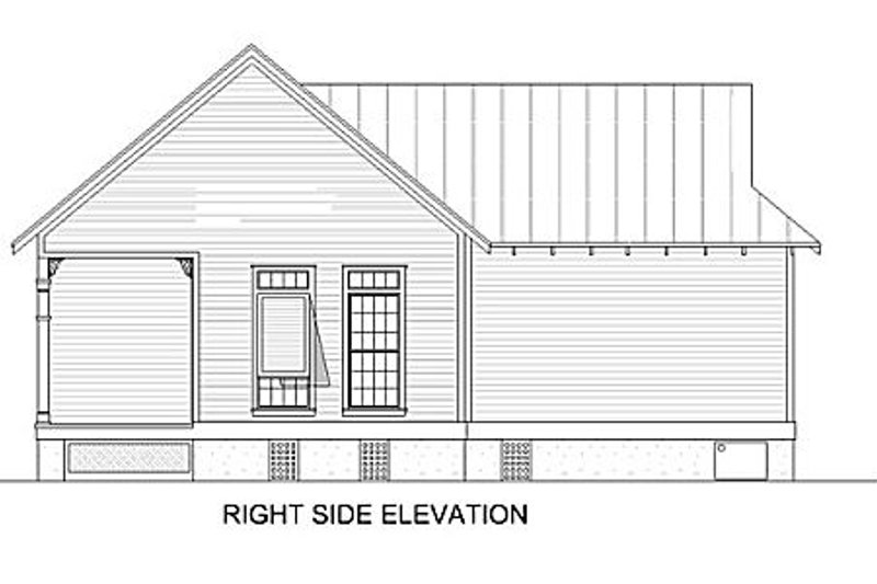 Architectural House Design - Exterior - Rear Elevation for Cottage House Plan #45-334 - 1 bed, 1 bath