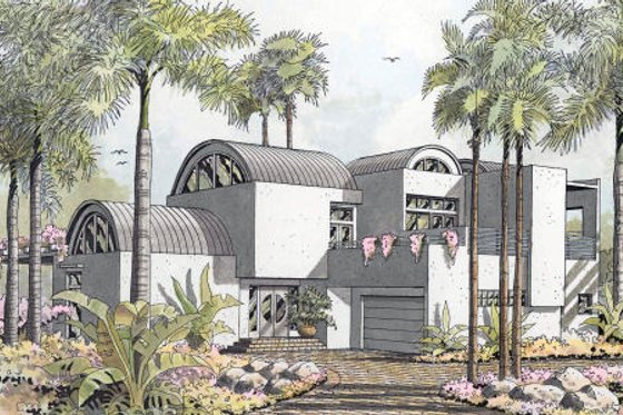 Exterior - Front Elevation for Modern House Plan #420-240 - 4 bed, 5.5 bath