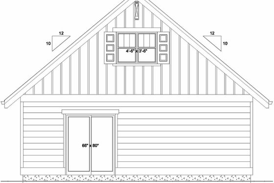 Exterior - Rear Elevation for Bungalow House Plan #126-208 - 2 bed, 1.5 bath