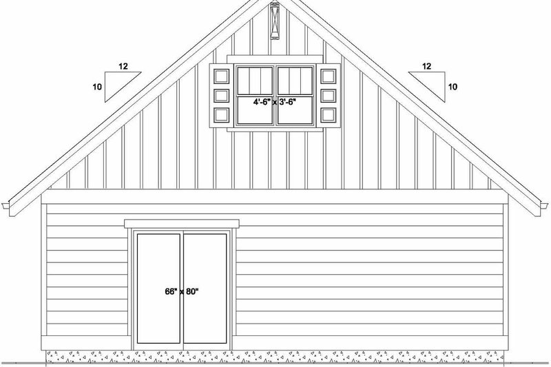 Dream House Plan - Exterior - Rear Elevation for Bungalow House Plan #126-208 - 2 bed, 1.5 bath