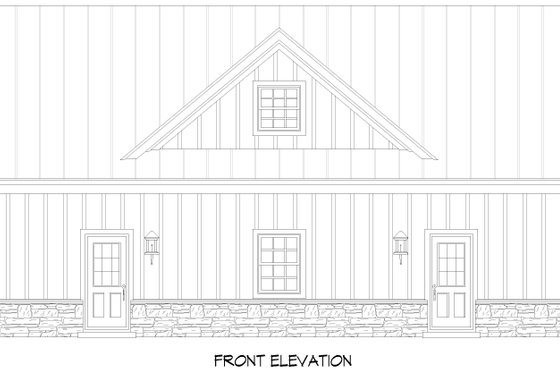 Exterior - Front Elevation 3 for Country House Plan #932-1311, 0 bath