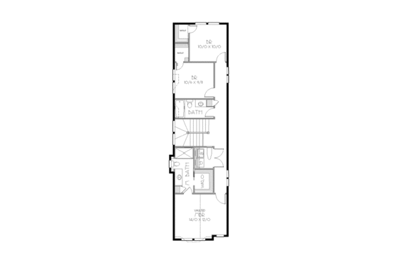 Floor Plan - Upper Floor for Bungalow House Plan #423-1 - 3 bed, 2.5 bath