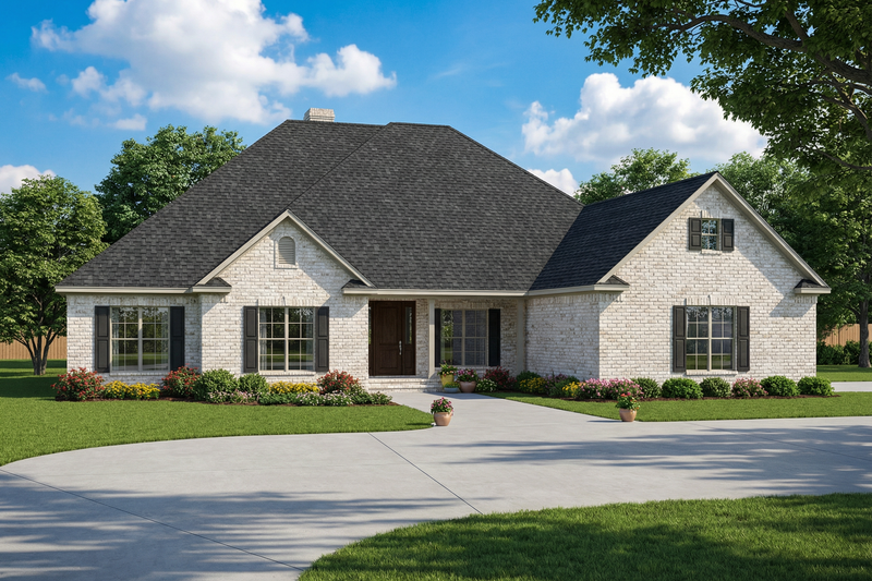 Dream House Plan - Exterior - Front Elevation 3 for Southern House Plan #17-2295 - 4 bed, 3 bath