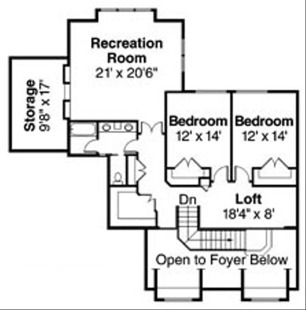 House Plan Design - European Floor Plan - Upper Floor Plan #124-782