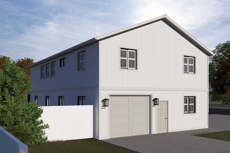 House Design - Exterior - Covered Porch for Barndominium House Plan #1060-243 - 2 bed, 2 bath