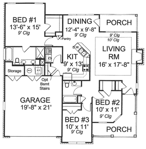 House Plan Design - Traditional Floor Plan - Main Floor Plan #20-1871