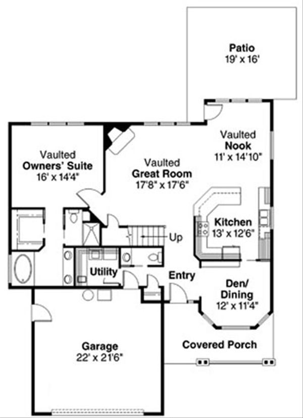 Craftsman Floor Plan - Main Floor Plan #124-726