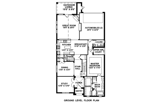 Floor Plan - Main Floor for European House Plan #141-294 - 3 bed, 2.5 bath