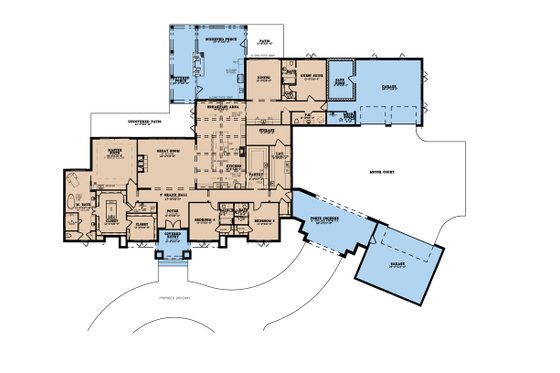 Floor Plan - Main Floor for European House Plan #923-279 - 4 bed, 4.5 bath