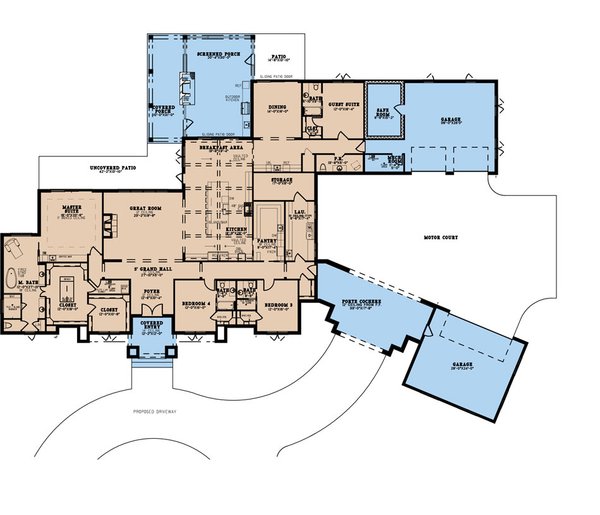 House Plan Design - European Floor Plan - Main Floor Plan #923-279