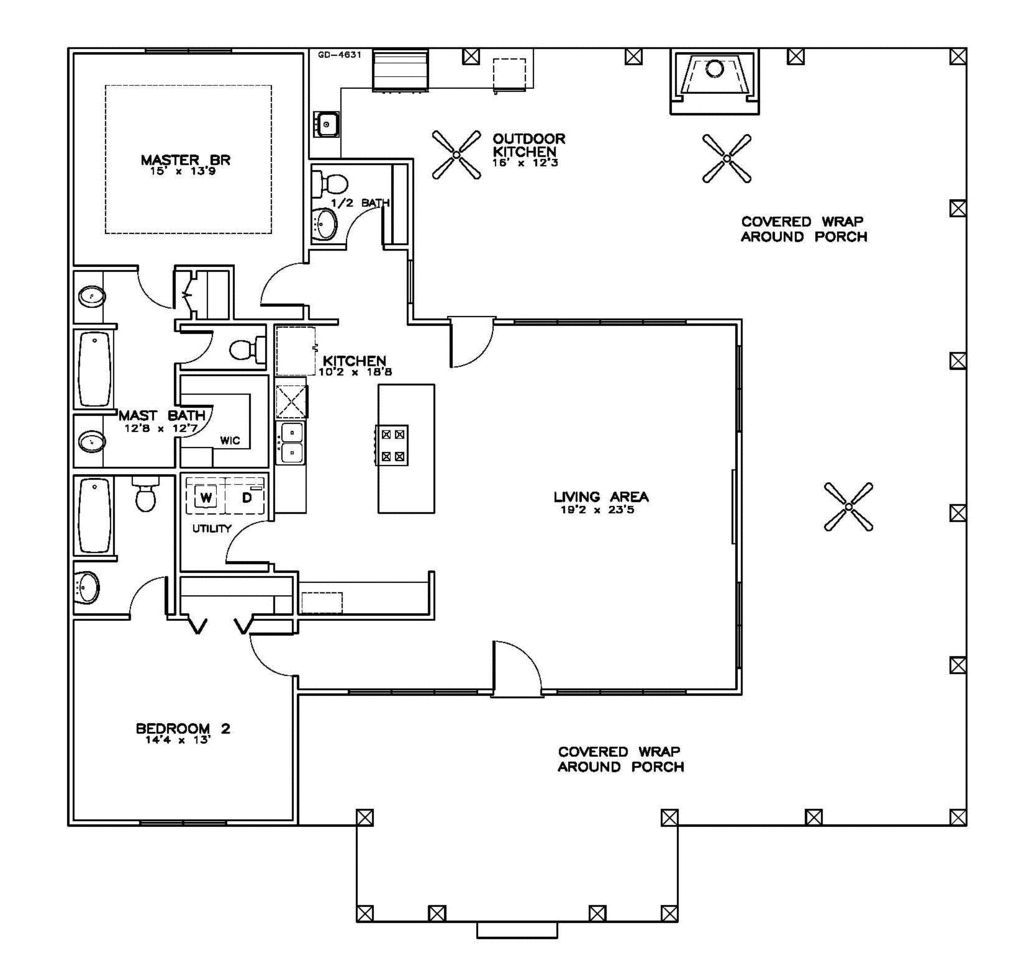 Southern Style House Plan - 2 Beds 2.5 Baths 2870 Sq/Ft Plan #8-257 ...