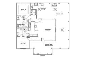 Floor Plan - Main Floor for Southern House Plan #8-257 - 2 bed, 2.5 bath