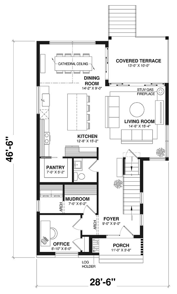 Dream House Plan - Modern Floor Plan - Main Floor Plan #23-2853